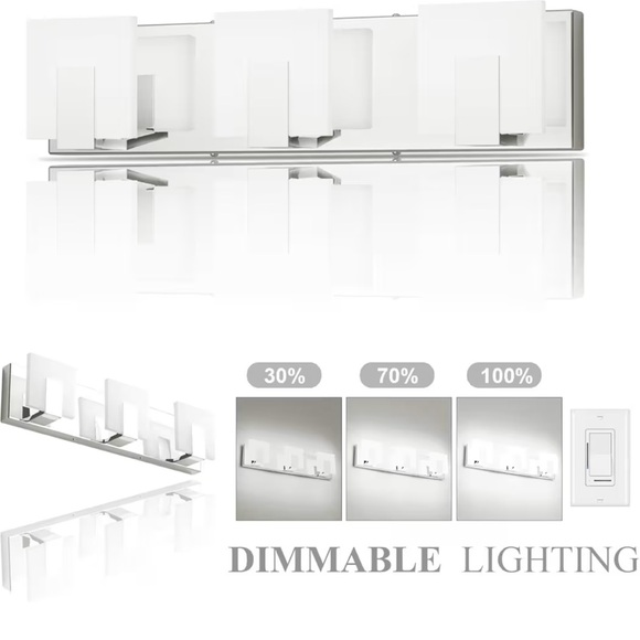 Modern Bathroom Vanity Light Fixture - Silver - Picture 4 of 5